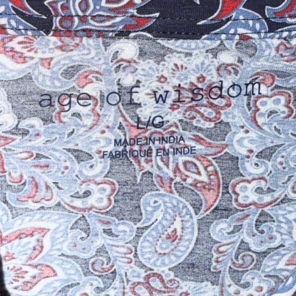 Floral Summer Lightweight Short Sleeve Mens Large Age of Wisdom Beach Y2K Retro - Picture 3 of 8